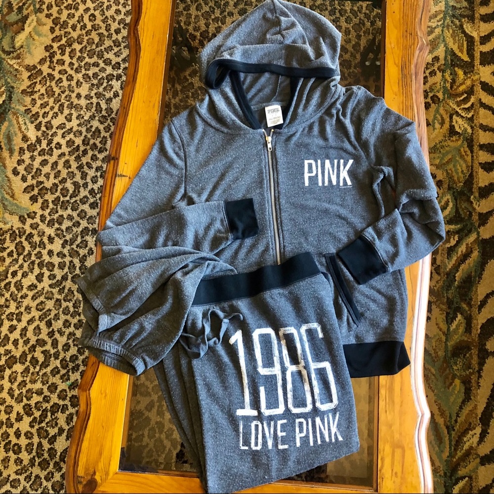 Victoria’s Secret PINK Charcoal hooded jogger set